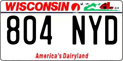 WI license plate 804NYD