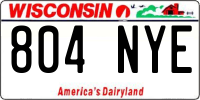 WI license plate 804NYE