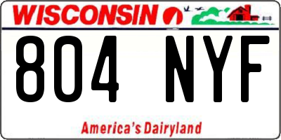 WI license plate 804NYF