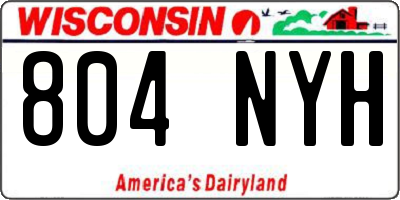 WI license plate 804NYH