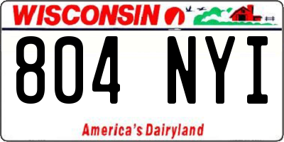 WI license plate 804NYI