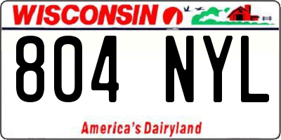 WI license plate 804NYL