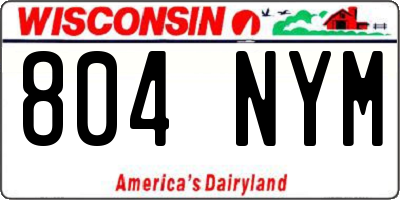 WI license plate 804NYM