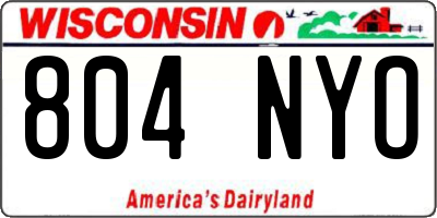 WI license plate 804NYO