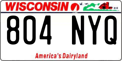 WI license plate 804NYQ