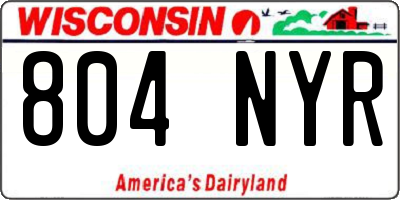 WI license plate 804NYR