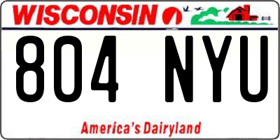 WI license plate 804NYU