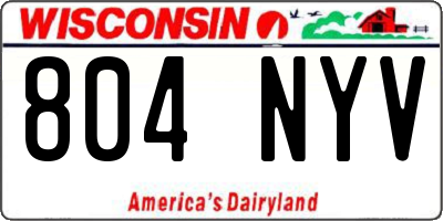 WI license plate 804NYV