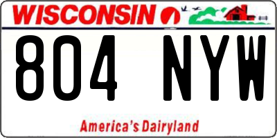 WI license plate 804NYW