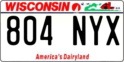 WI license plate 804NYX