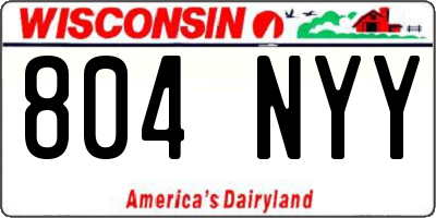 WI license plate 804NYY