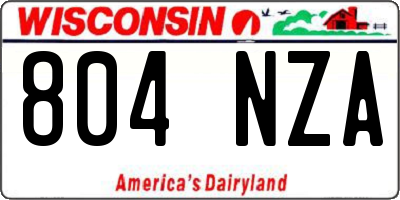 WI license plate 804NZA