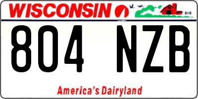 WI license plate 804NZB