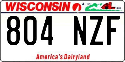 WI license plate 804NZF