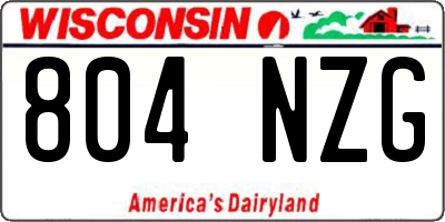 WI license plate 804NZG