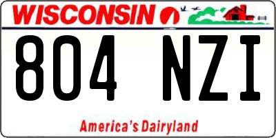 WI license plate 804NZI