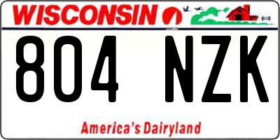 WI license plate 804NZK