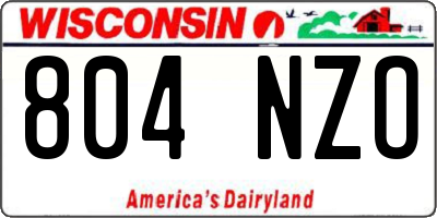 WI license plate 804NZO