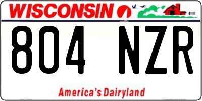 WI license plate 804NZR