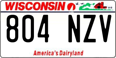 WI license plate 804NZV