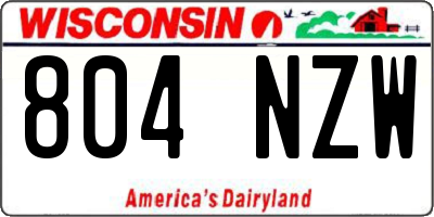 WI license plate 804NZW