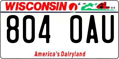 WI license plate 804OAU