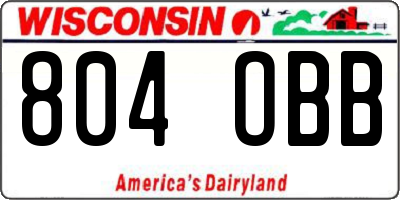 WI license plate 804OBB