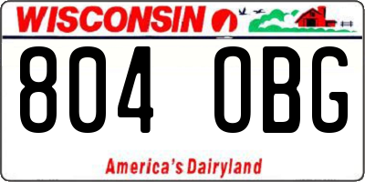 WI license plate 804OBG