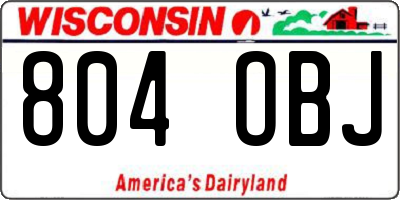 WI license plate 804OBJ