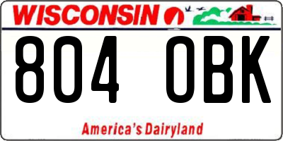 WI license plate 804OBK
