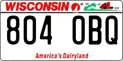 WI license plate 804OBQ