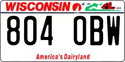 WI license plate 804OBW