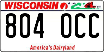 WI license plate 804OCC