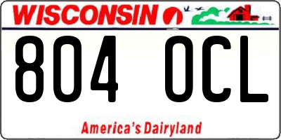WI license plate 804OCL