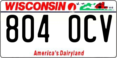WI license plate 804OCV
