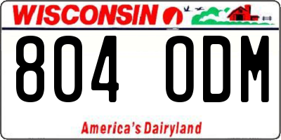 WI license plate 804ODM