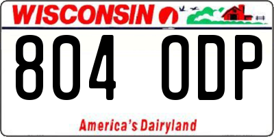 WI license plate 804ODP