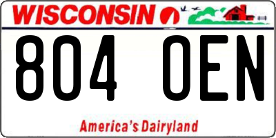 WI license plate 804OEN