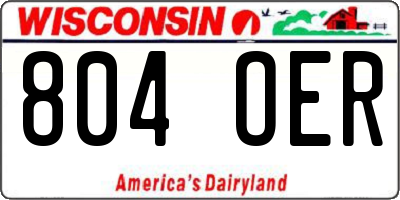 WI license plate 804OER