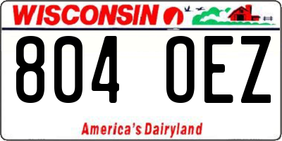 WI license plate 804OEZ