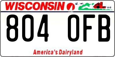 WI license plate 804OFB