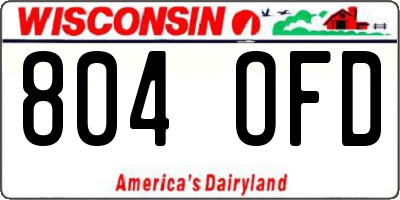 WI license plate 804OFD