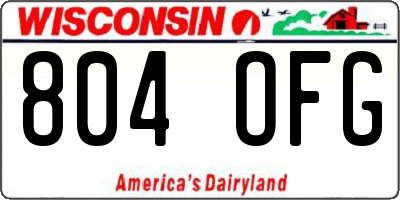 WI license plate 804OFG
