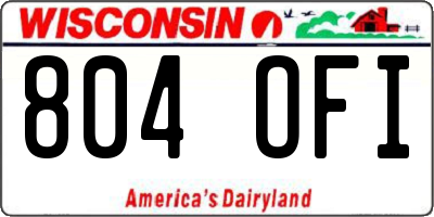 WI license plate 804OFI