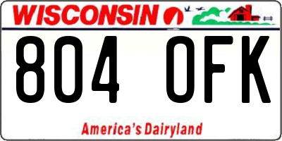 WI license plate 804OFK