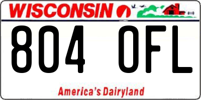 WI license plate 804OFL