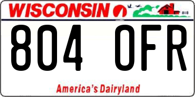 WI license plate 804OFR