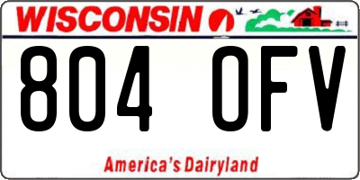 WI license plate 804OFV