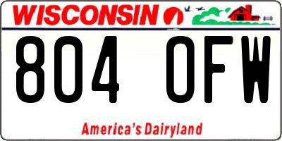 WI license plate 804OFW