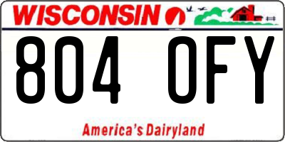 WI license plate 804OFY